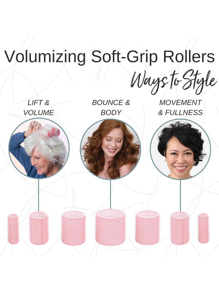 Volumizing Soft-Grip Rollers - Long Set