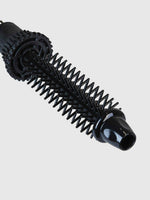 A close-up of the Calista Tools Perfecter Pro Swap Top 0.50" Brush Head, a black heated round brush with a cylindrical barrel and spiral bristles, isolated on a plain white background.