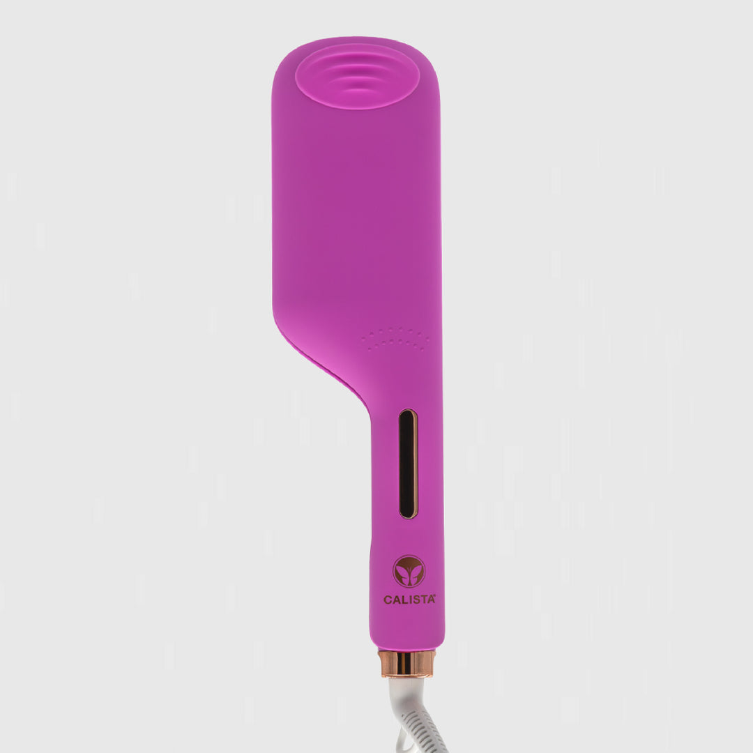 A Peony Calista Tools BodyWaver Large Wave Styler with a rectangular head, vented top, and branded handle rests on a white background.