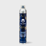A tall silver and navy blue can of Calista Tools STRATOSPHERE Volumizing Duo—final sale—features floral accents and promotes buildable volume and touchable texture for hair.