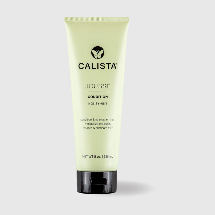 JOUSSE Condition by Calista Tools comes in a white bottle with a black label and is formulated to strengthen hair and support healthy hair growth.