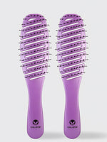 Two identical Calista Tools SMOOTHIE Brush Duo hair brushes with curved, vented detangling bristles are shown side by side against a plain light background. Each handle displays the Calista Tools logo and brand name near the base.