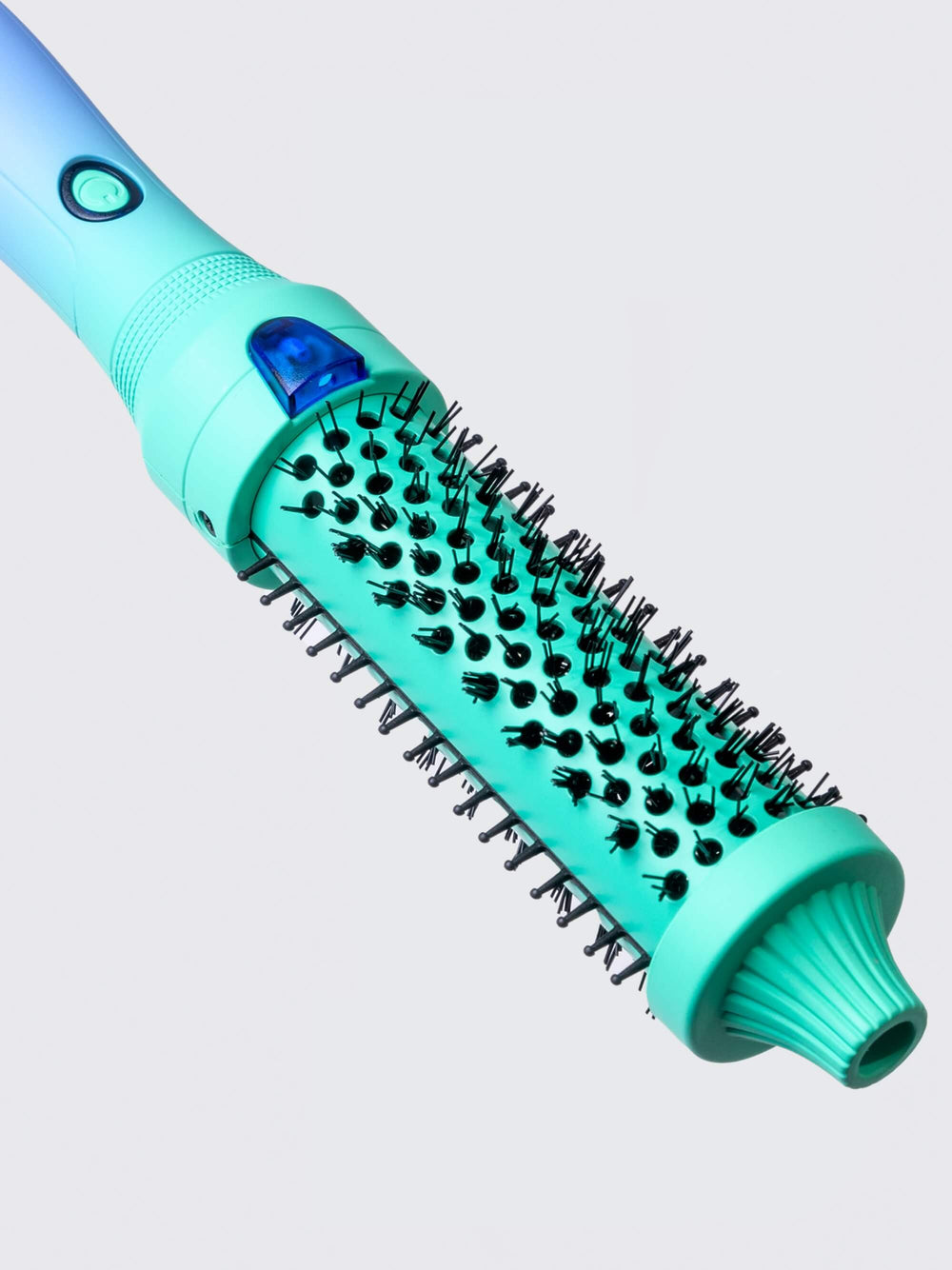 blue snow cone fauxblo thermal brush closeup of bristles