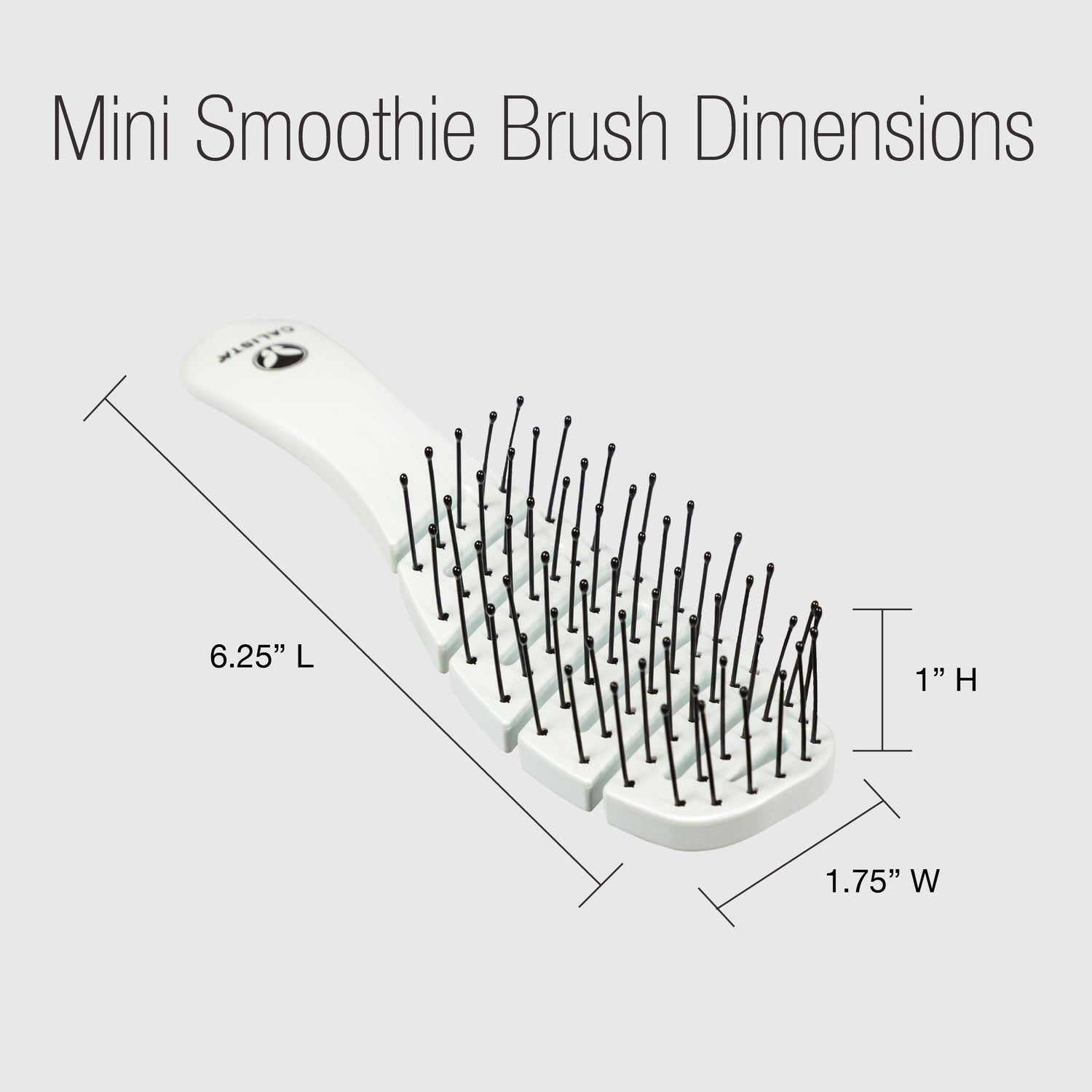 graphic showing the dimensions of the mini smoothie brush