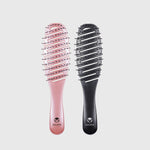 two calista smoothie brushes, one pink and one black